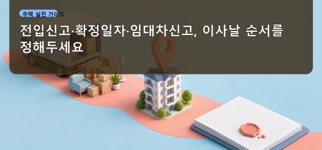 전입신고·확정일자·임대차신고, 이사날 순서를 정해두세요 전입신고·확정일자·임대차신고, 이사날 순서를 정해두세요
