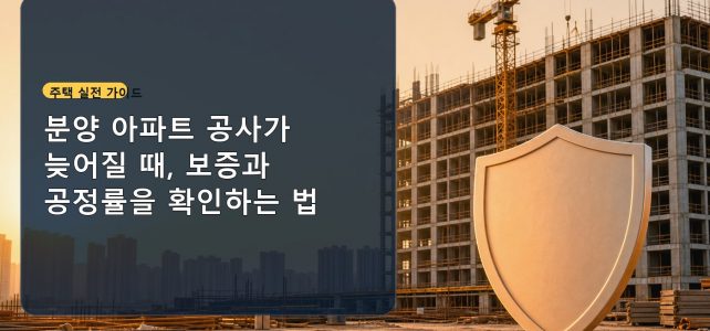 분양 아파트 공사가 늦어질 때, 보증과 공정률을 확인하는 법