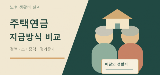 주택연금 지급방식, 정액·초기증액·정기증가를 생활비로 비교하는 법 주택연금 지급방식, 정액·초기증액·정기증가를 생활비로 비교하는 법
